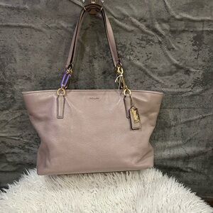 Coach Women's Pebbled Leather Tote - Light Purple